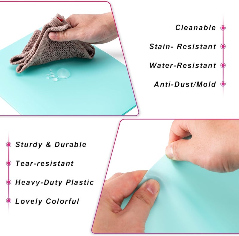 Aegero Plastic Folders with Pockets (7 Pack, Light Green), Durable Heavy Duty File Folders with Business Card Slot, 2-Pocket Folder for Schoolwork & Office,Letter Size - Image 3